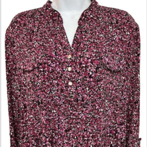 DB Established 1962 Ladies XL Multicolor 3/4 Sleeve V-Neck Blouse - Picture 1 of 16